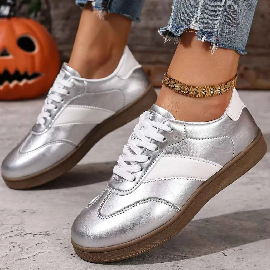 Round Toe Lace Up Sneakers