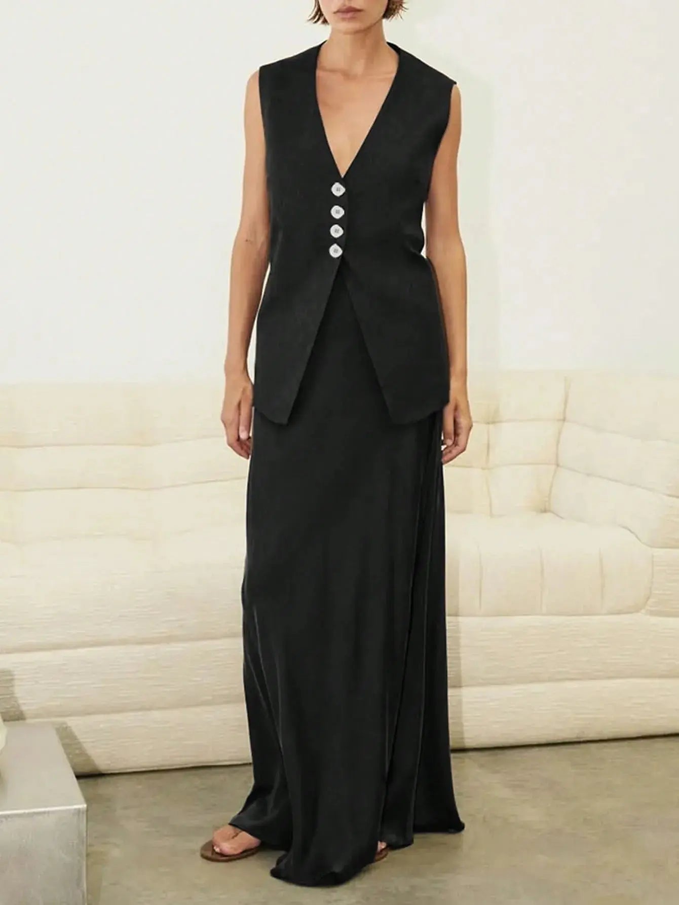 Vest and Skirt Two-Piece Set WOMEN.