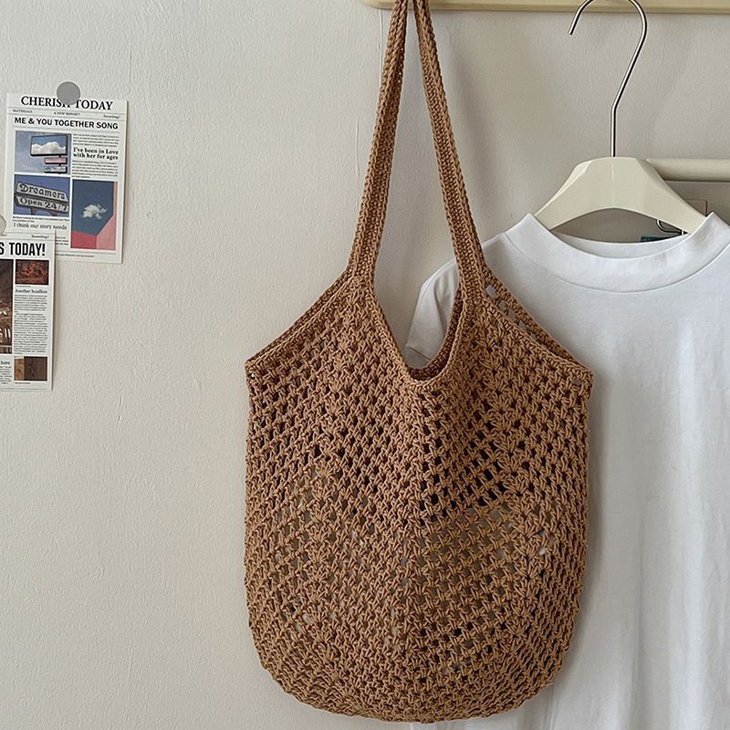 Casual Large Capacity Cotton Thread Woven Bag CJ