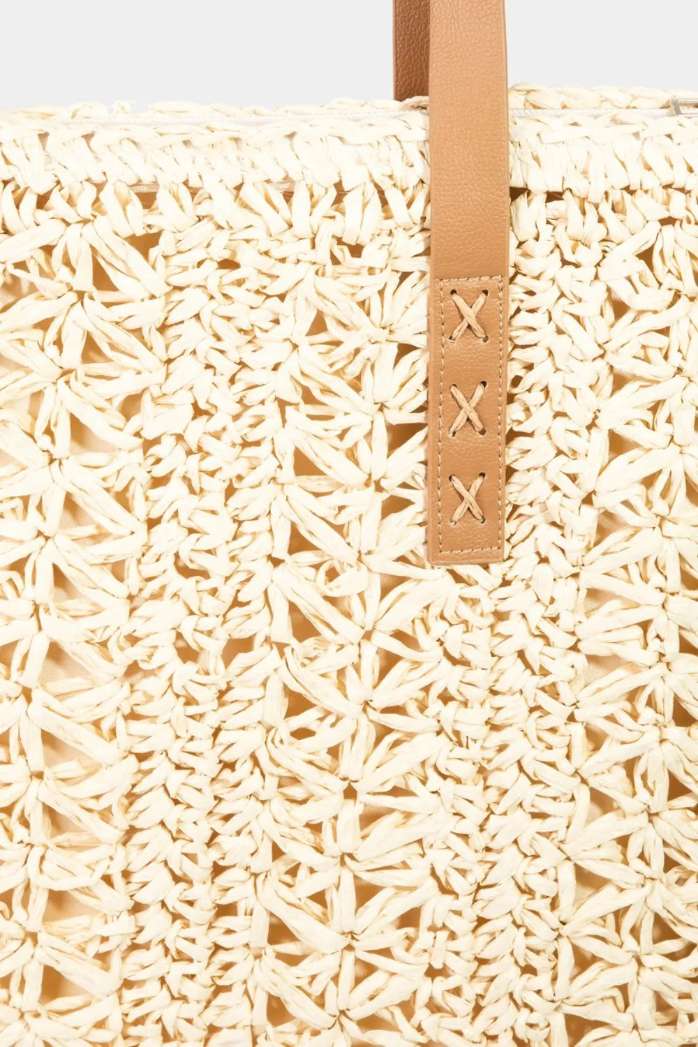 BEACH Straw Braided Tote Bag.