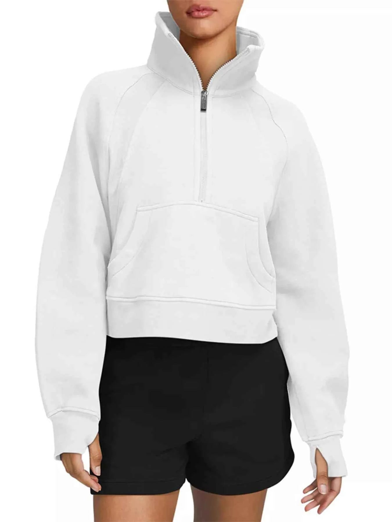 Half Zip Raglan Sleeve Sweatshirt