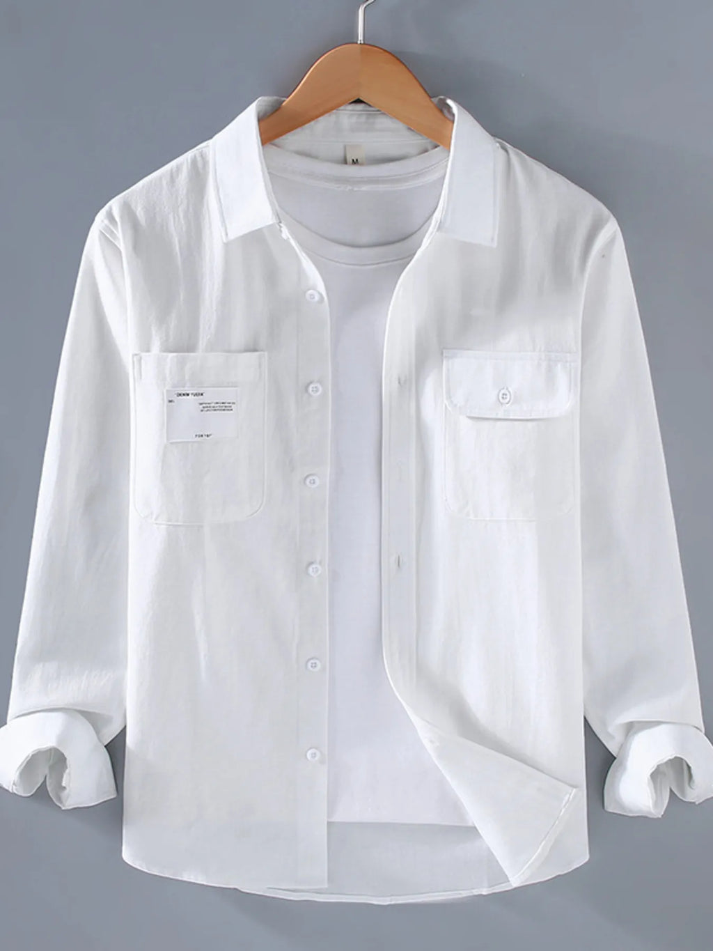 Men's Plus Size Button Up Long Sleeve Shirt.
