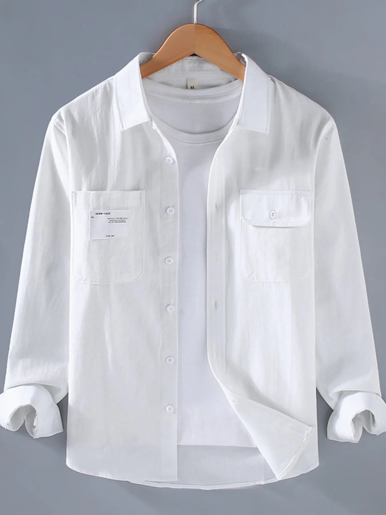 Men's Plus Size Button Up Long Sleeve Shirt.