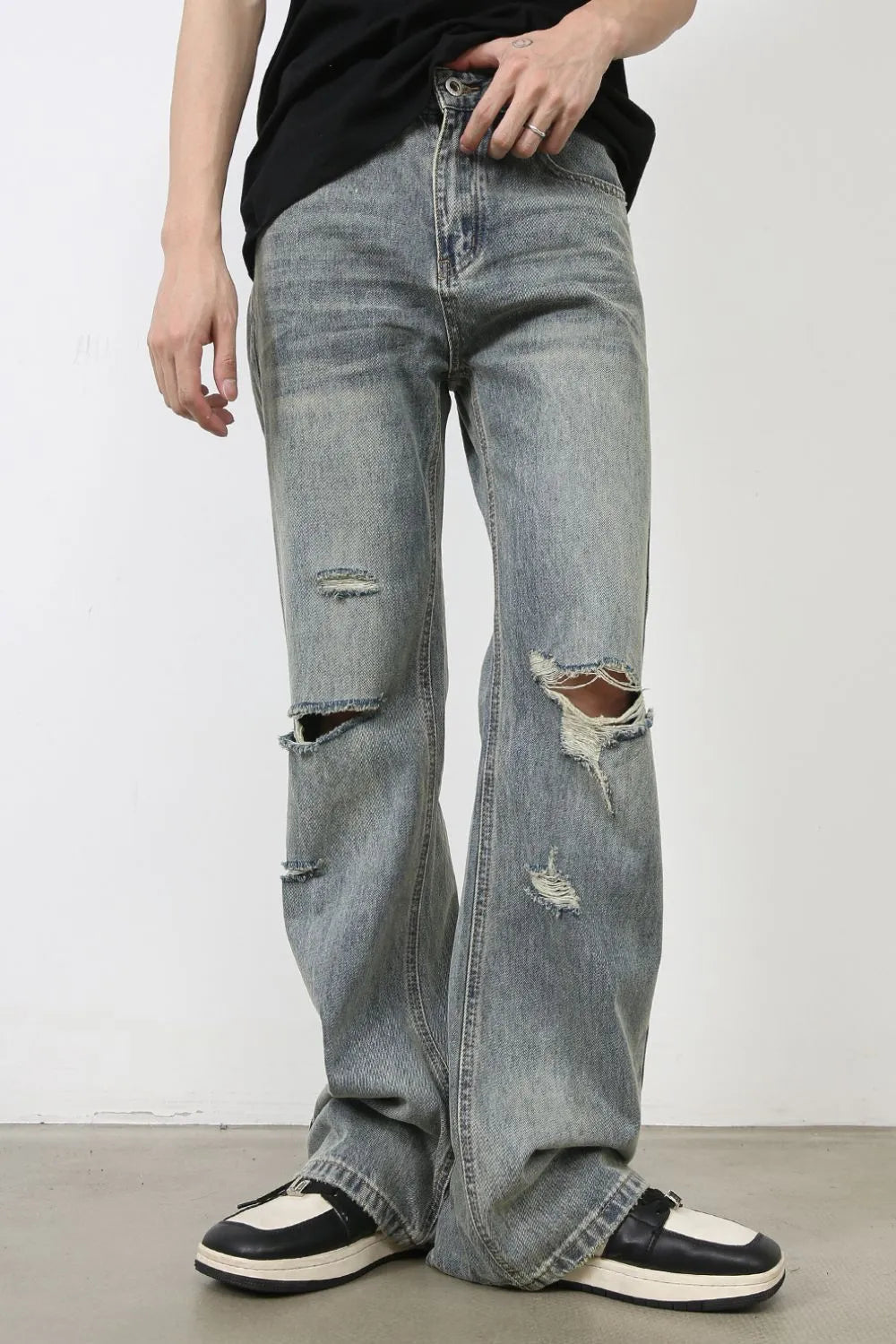 Men's Distressed Jeans.