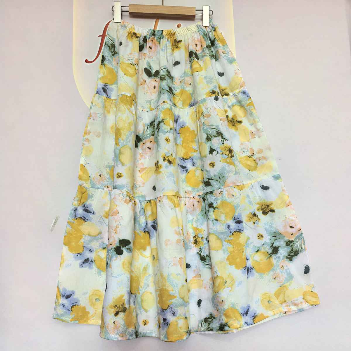 Half-length Skirt Long Dress Floral Cotton Home Attire