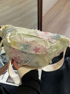 Raw Edge Tie-Dye Crossbody Bag