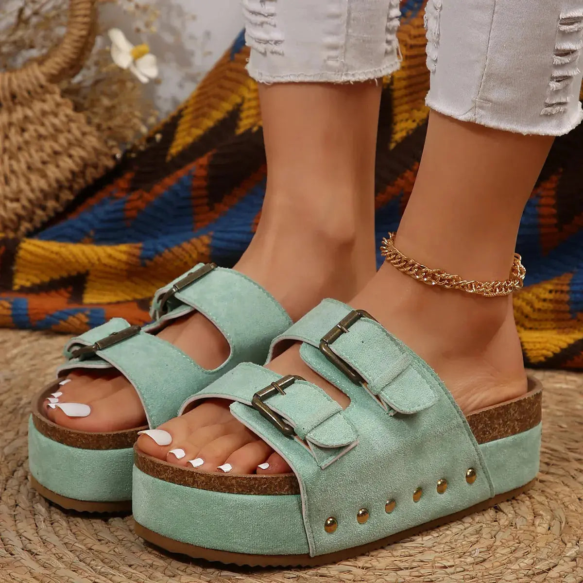 Open Toe Platform Sandals.