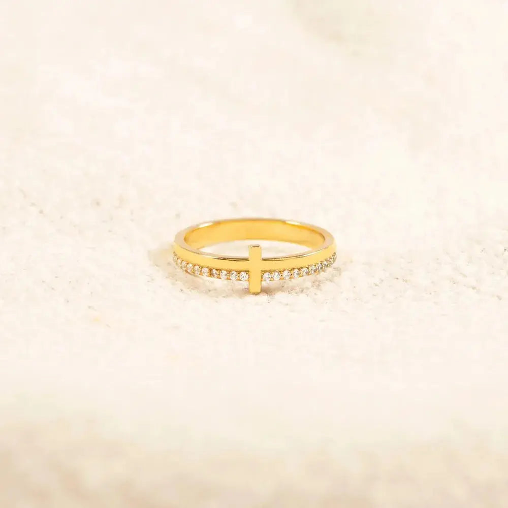 925 Sterling Silver Cross Ring.