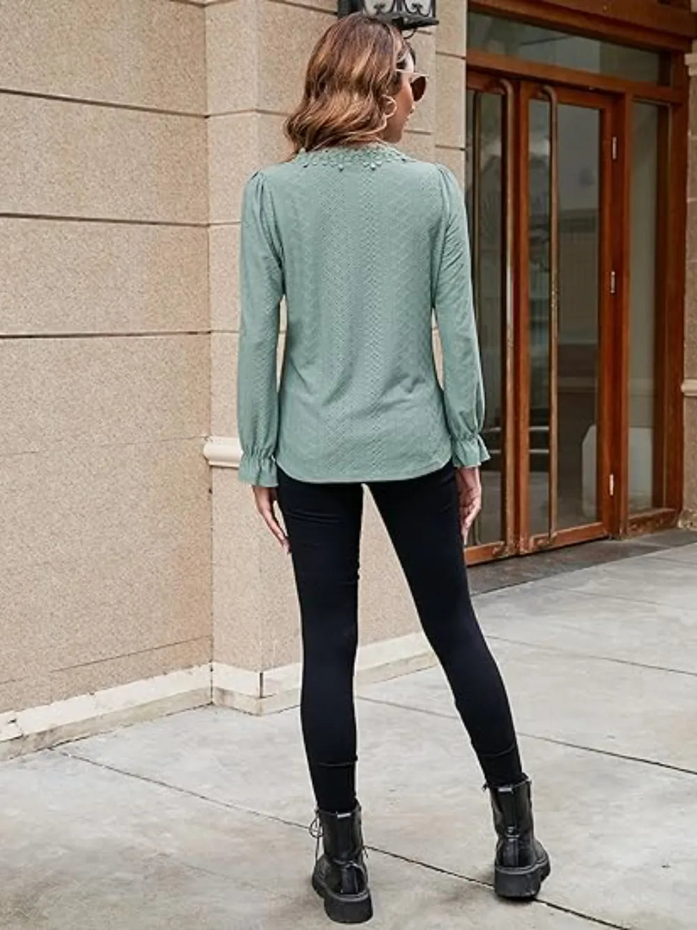 V-Neck Sleeve Blouse.