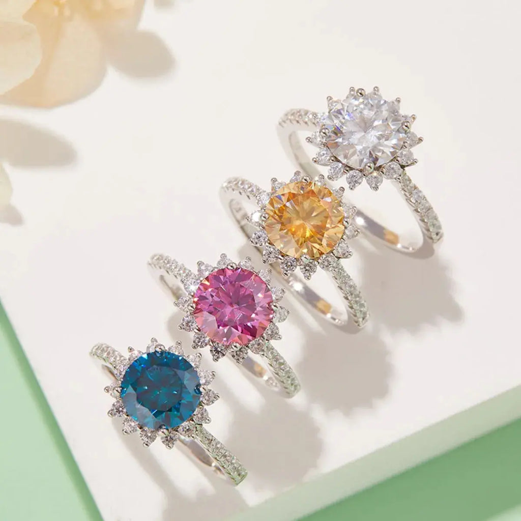 2 Carat Moissanite 925 Sterling Silver Ring.