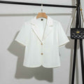Womens Solid-color Casual Loose-fitting Versatile Short-sleeve Top