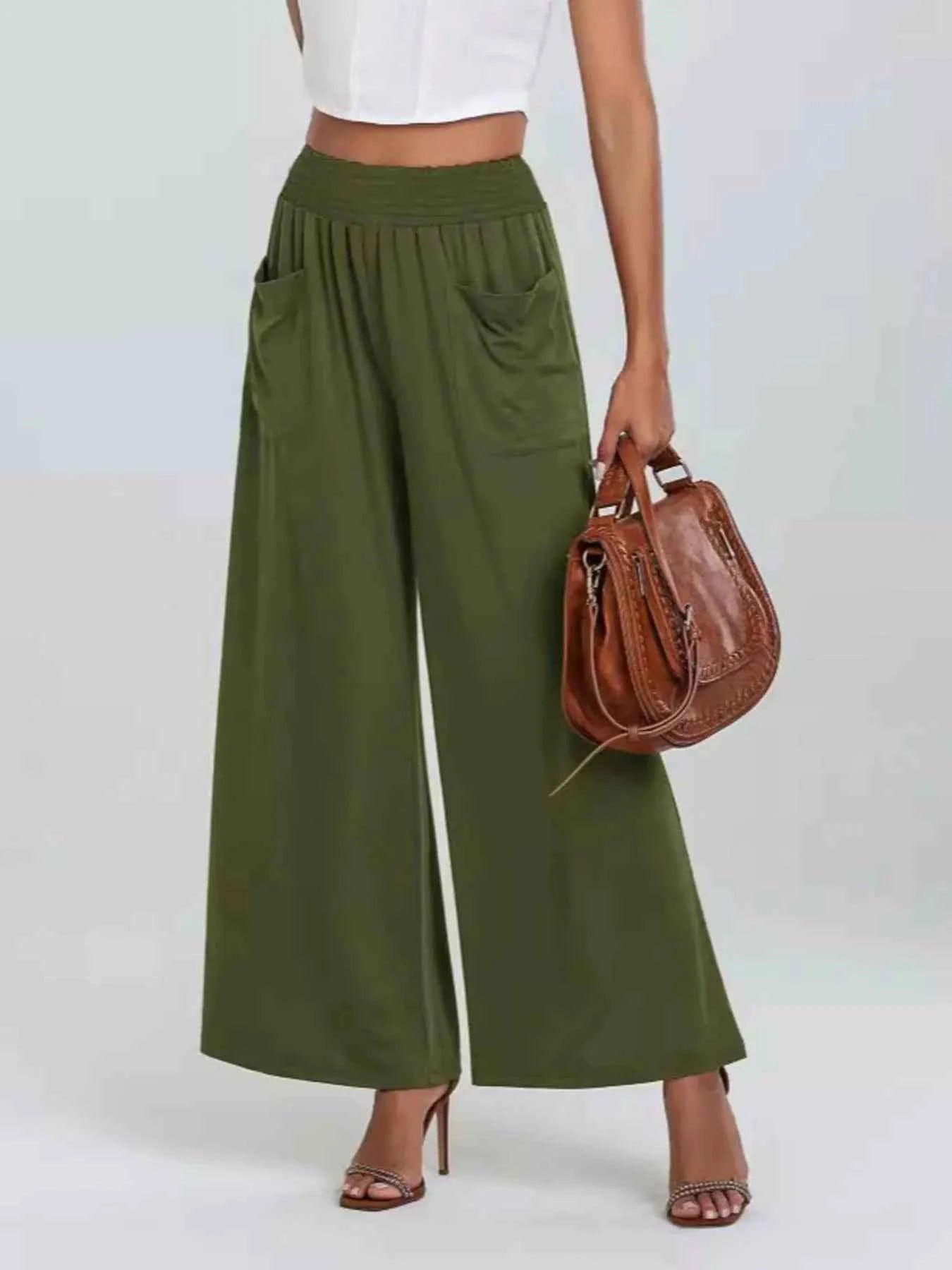 High-Waisted Wide Leg Pants with Pockets.