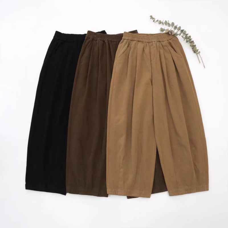 Linen Wide Leg Pants for Women, Plus Size Casual Versatile Slimming Trousers