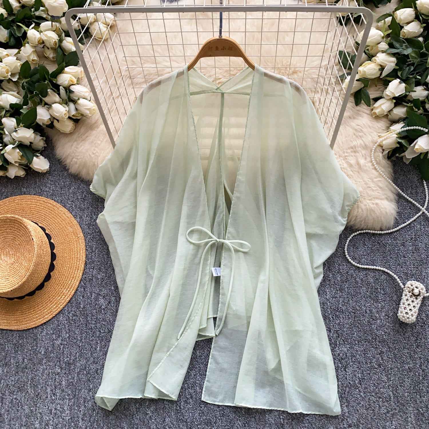 Womens Solid-color Loose-fitting Skin-friendly Breathable Minimalist Jacket