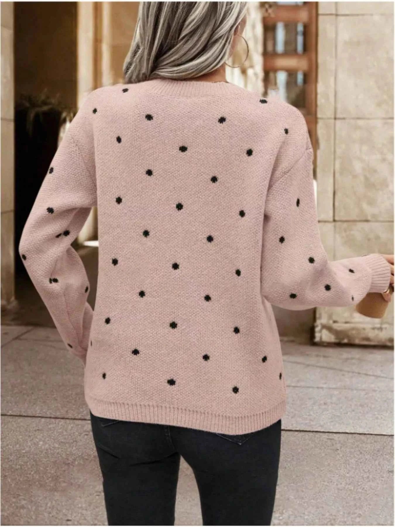 Polka Dot Long Sleeve Sweater