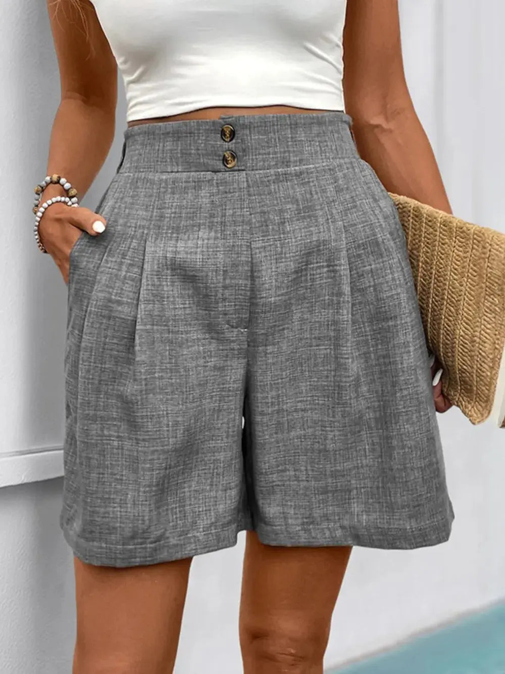Perfee Frill Shorts with Pockets.