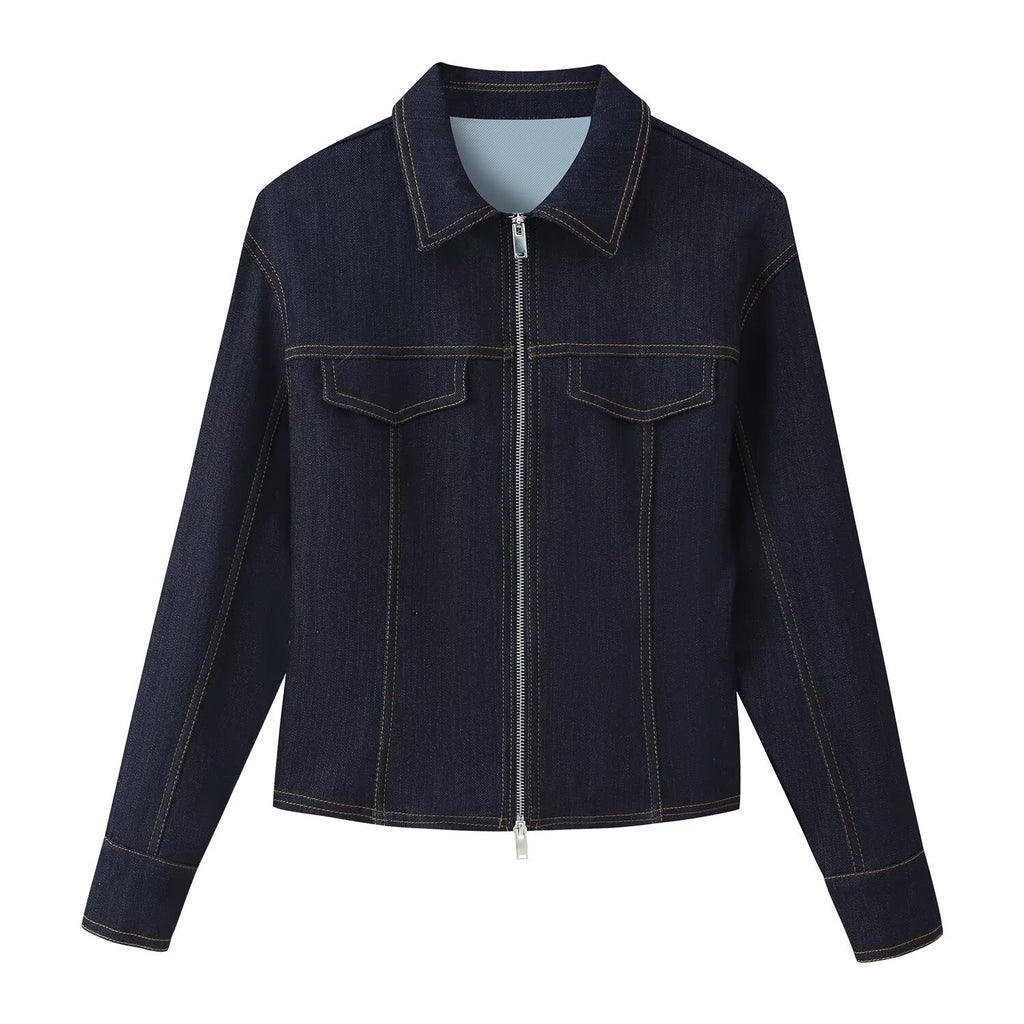 Denim jacket+denim women's clothing