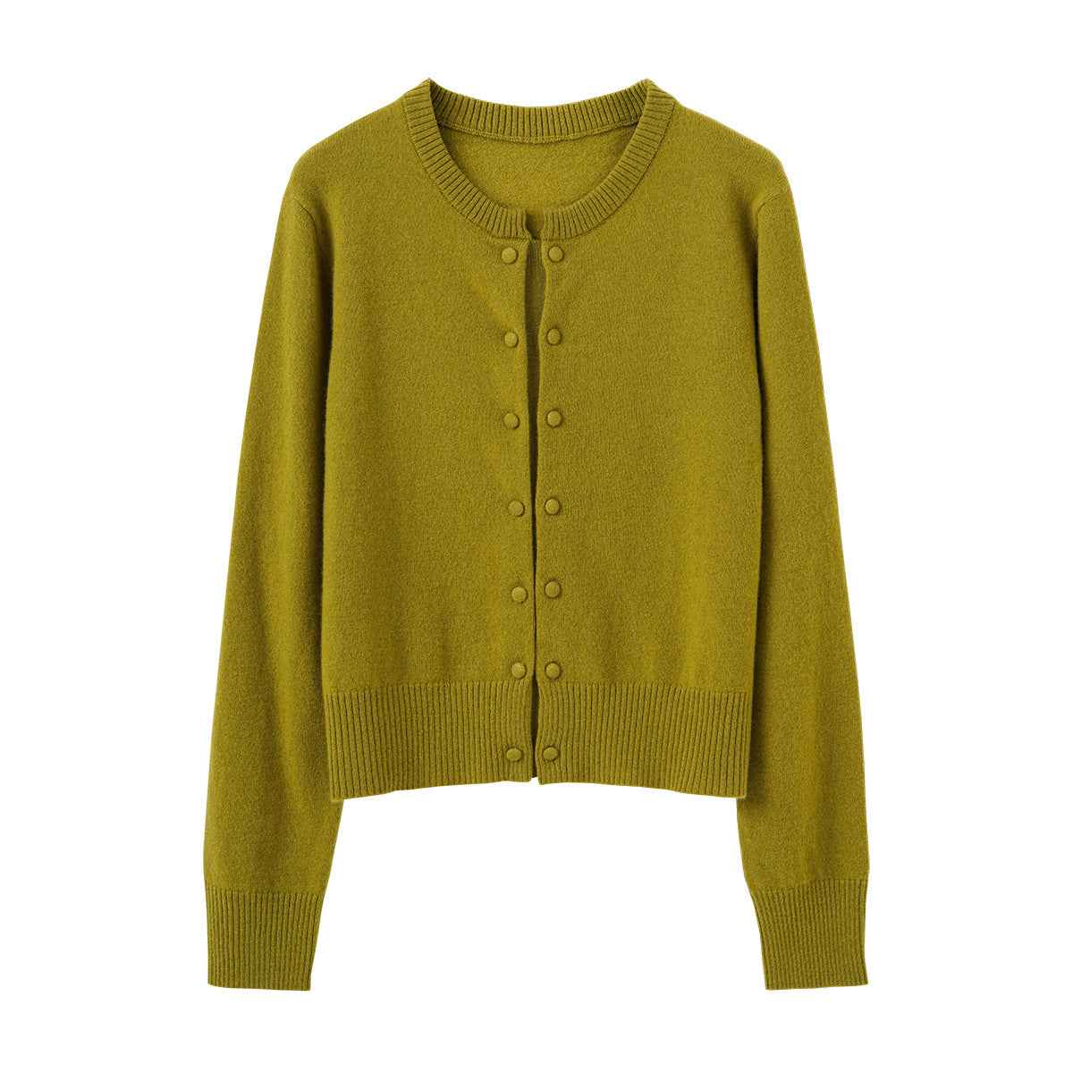 Knit Cardigan Long Sleeve Solid Color Lightweight Woolen Sweater Fashionable Casual Knitwear