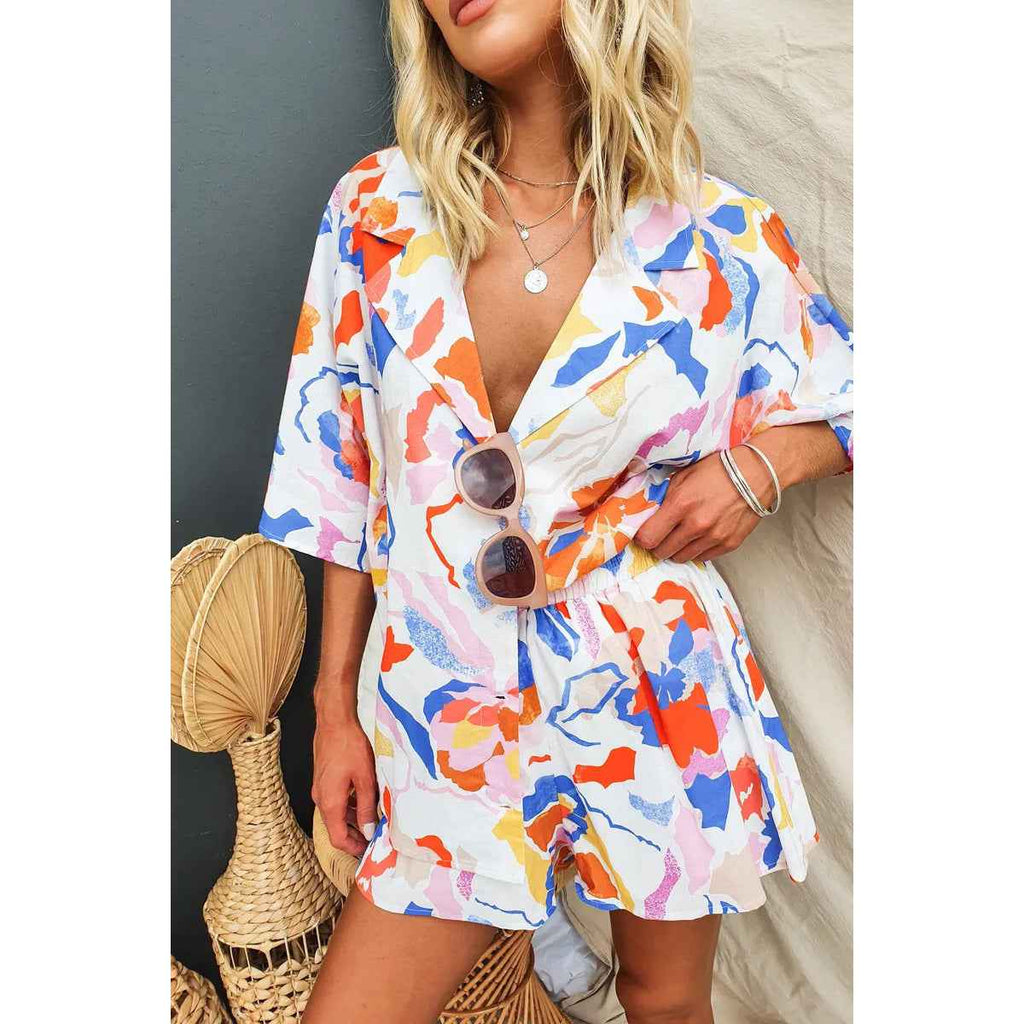 Casual Collar Loose Vacation Elastic Waist Two-Piece Set