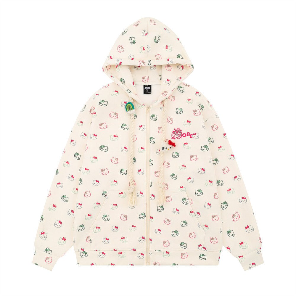 Hello Kitty Full Print Cartoon Casual Sports Set