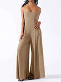 Square Neck Wide Strap Jumpsuit
