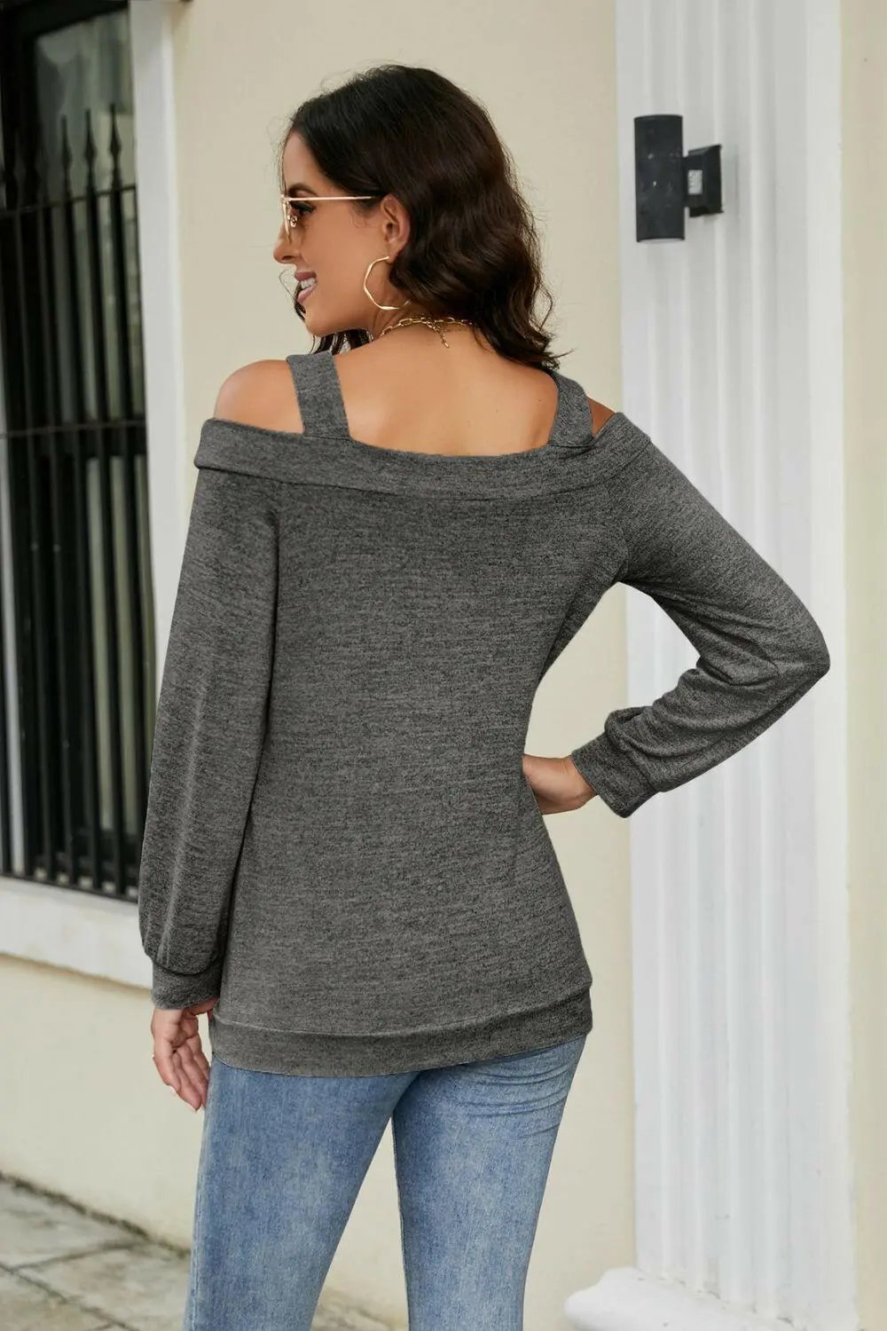 Cutout Cold-Shoulder Top.