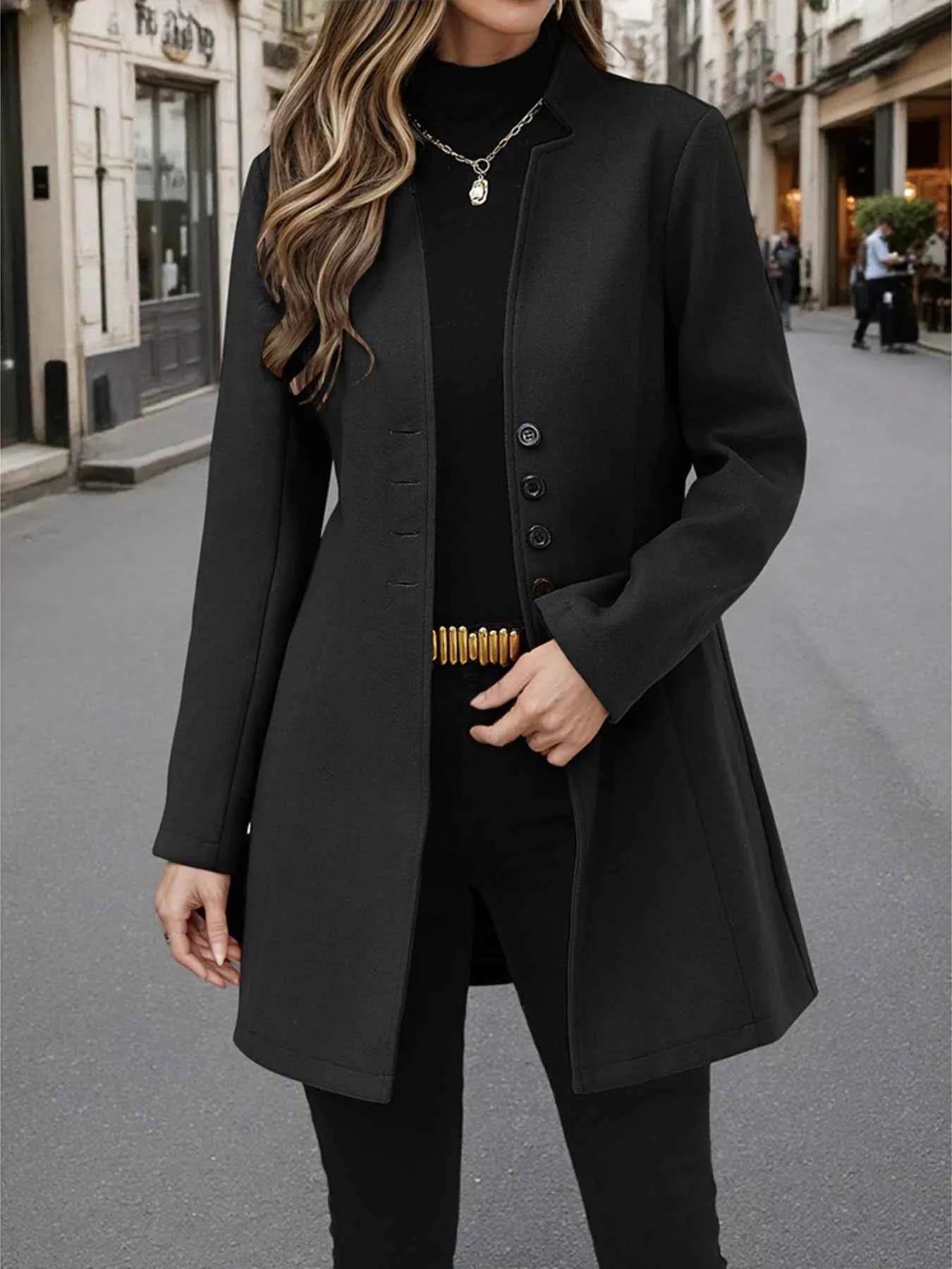 Button Up Long Sleeve Coat.