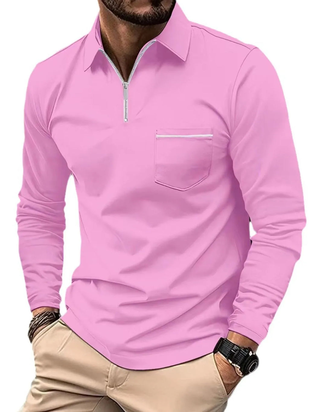 Miami Men's Long Sleeve Polo Plus Size.