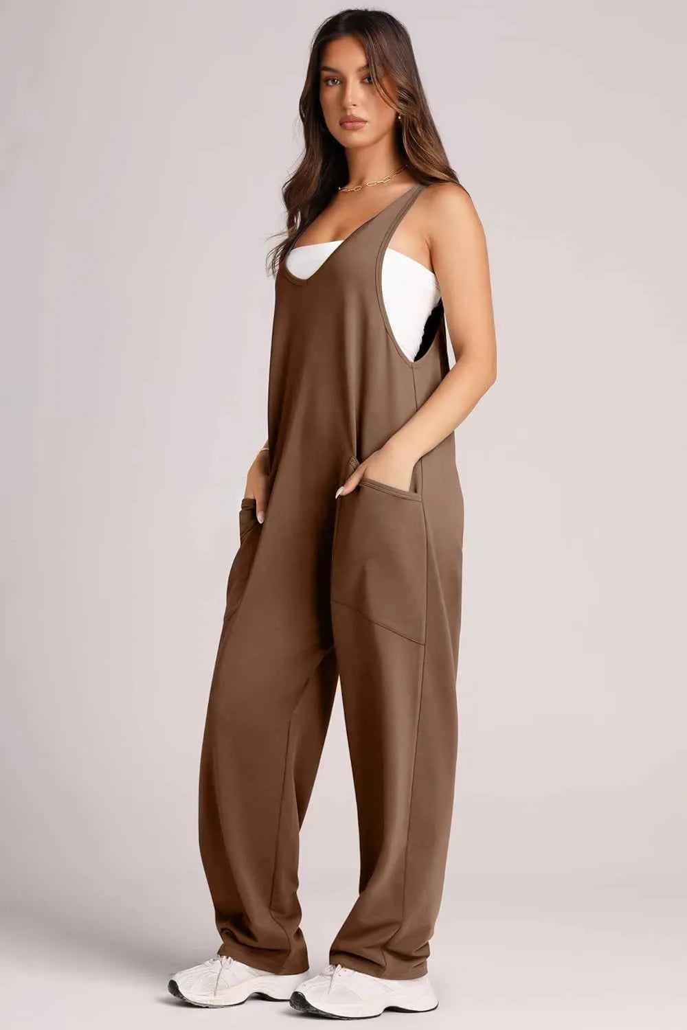Lovelet V-Neck Wide Strap Overalls