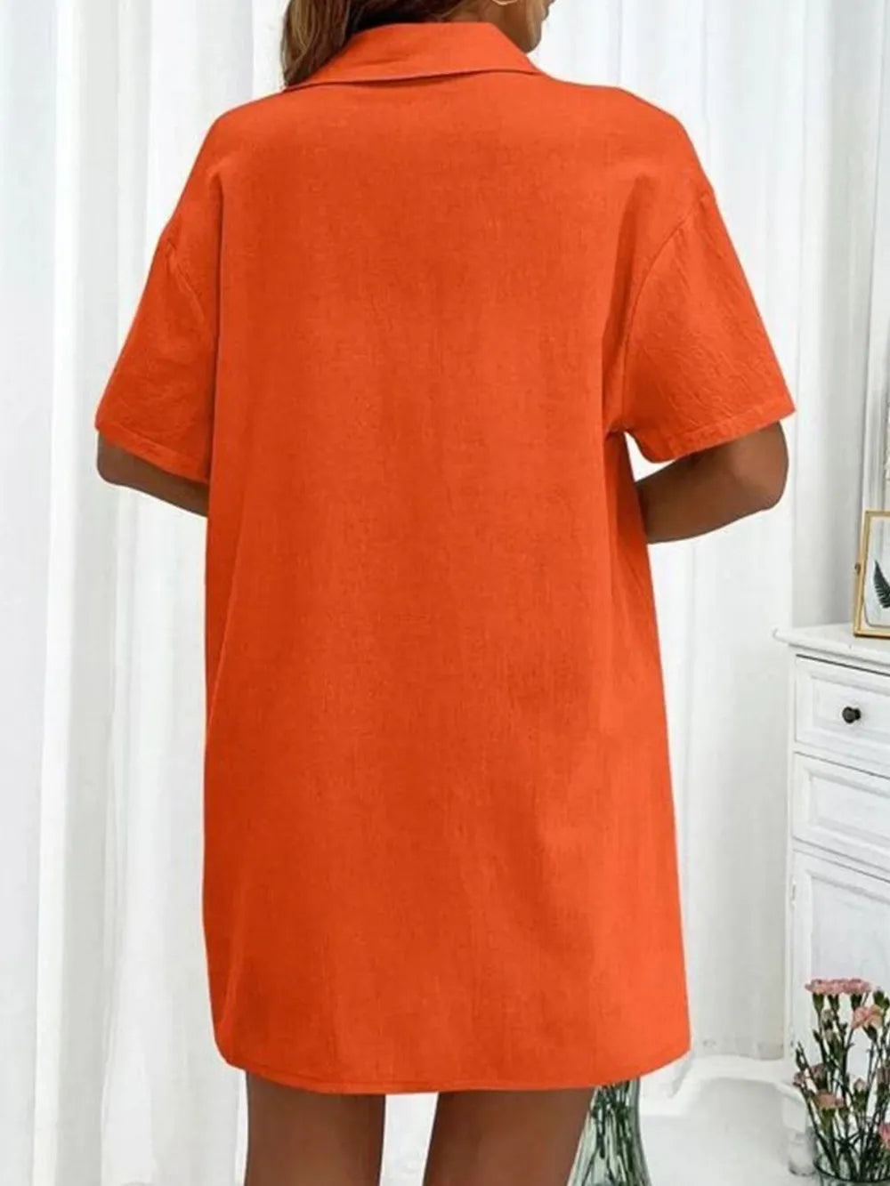 Button Up Shirt and Drawstring Shorts Set - CHIC TB