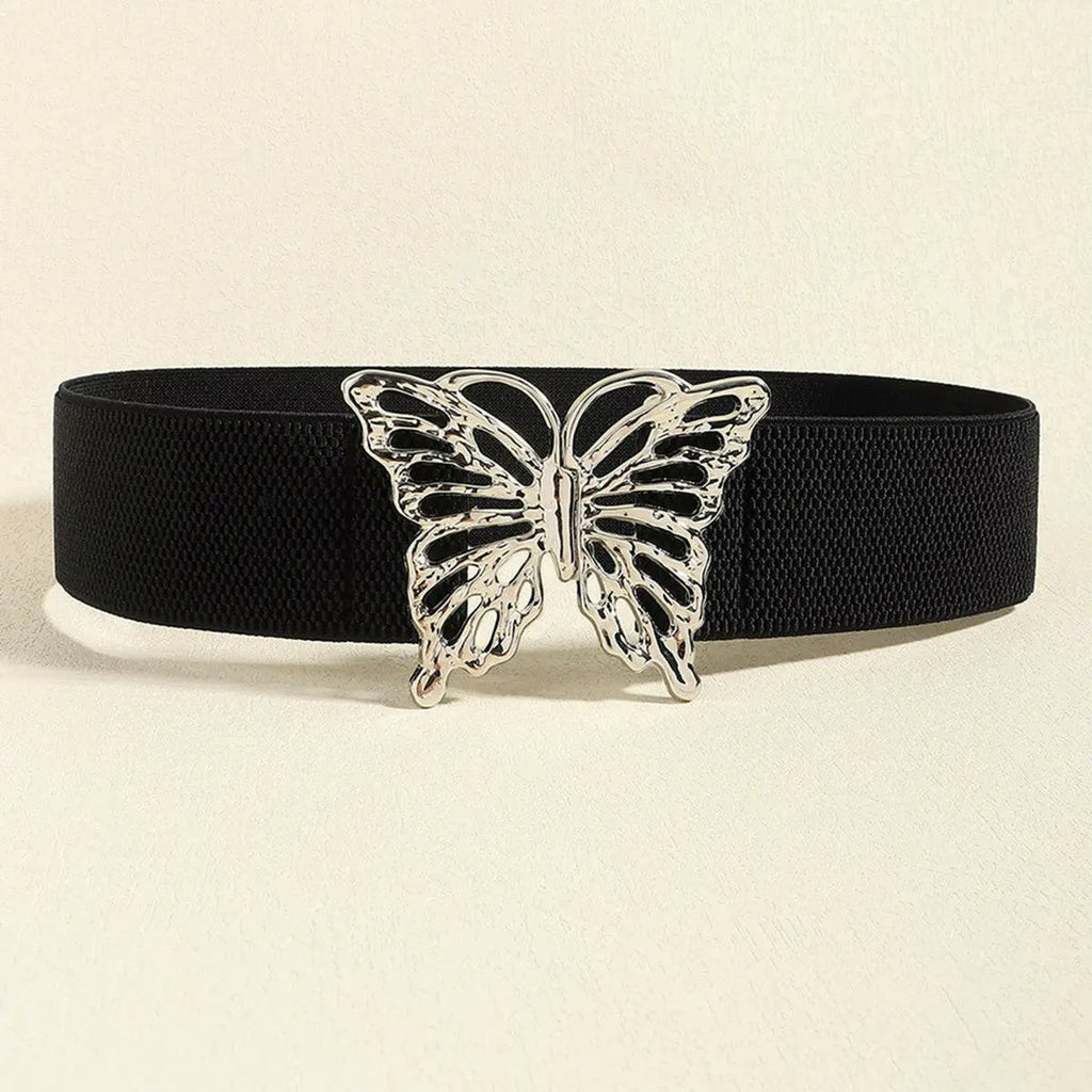 Butterfly Alloy Buckle Elastic Belt.