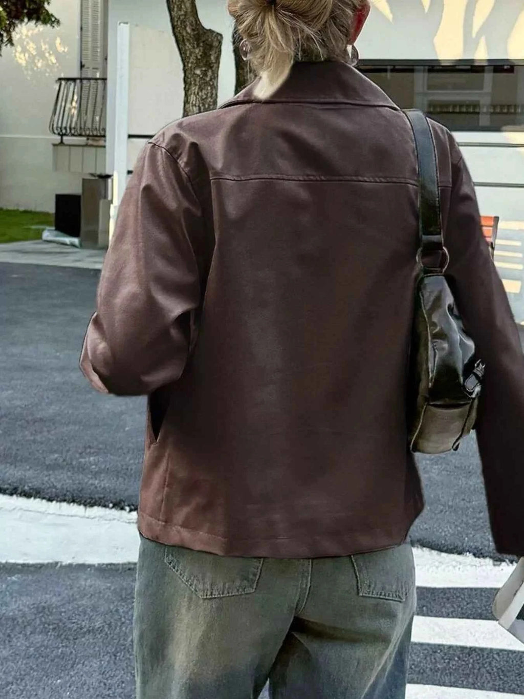 Zip Up Leather Jacket