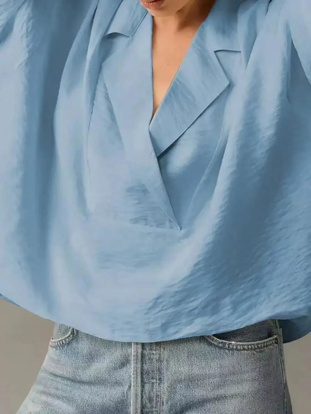 Collared Neck Half Sleeve Blouse.