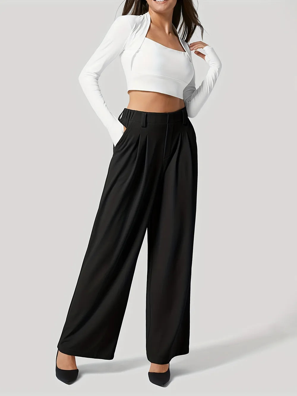 Wide Leg Pants with Pockets for women.