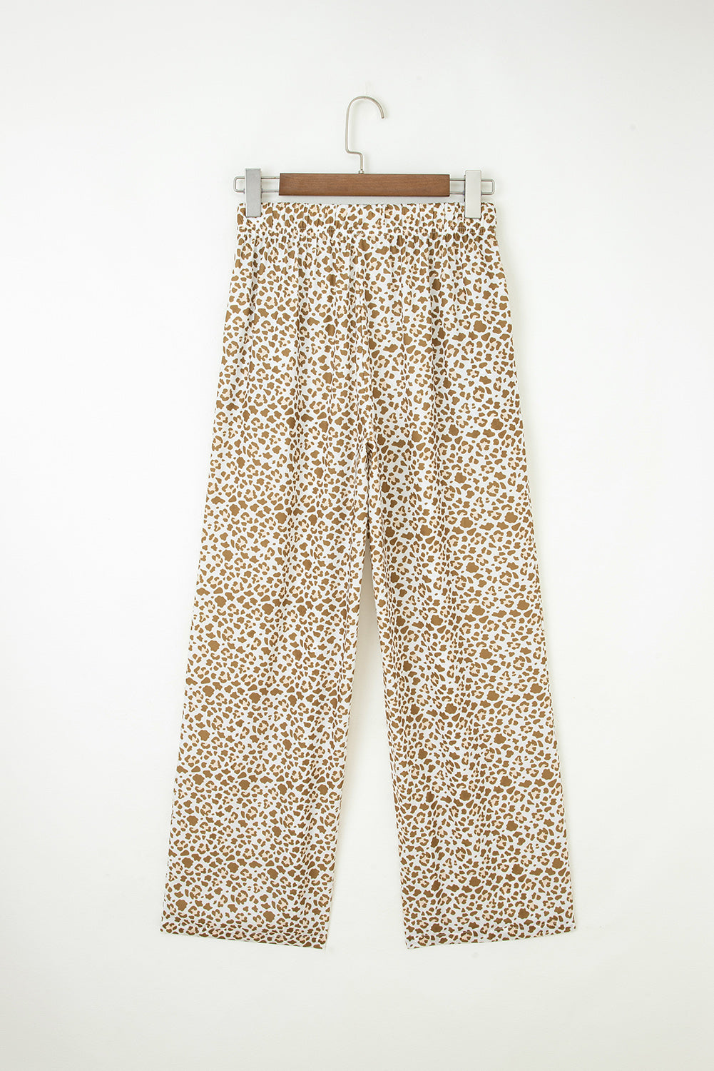Khaki Leopard Drawstring Elastic Waistband Loose Pants Dear-Lover Dropshipping