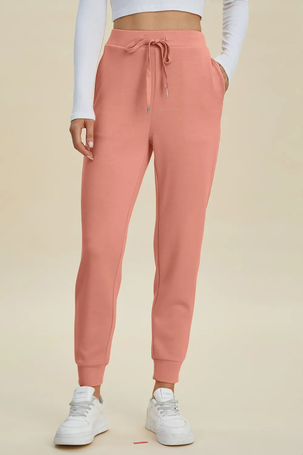 Basic Bae Full Size Air Scuba Drawstring High Waist Joggers.