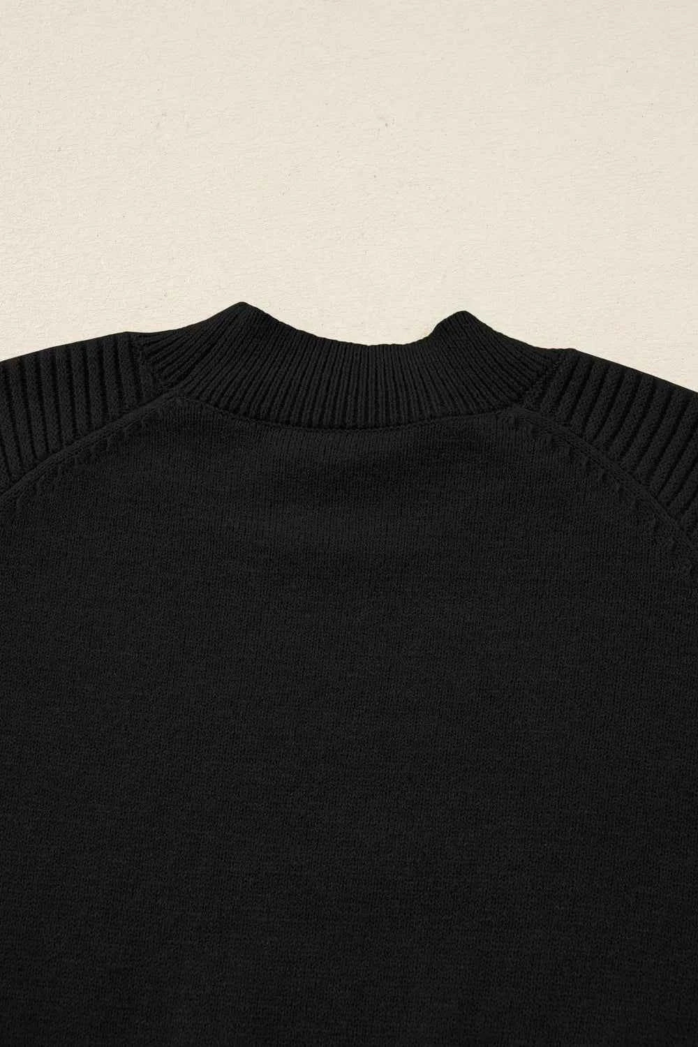 Round Neck Top and Skirt Sweater Set