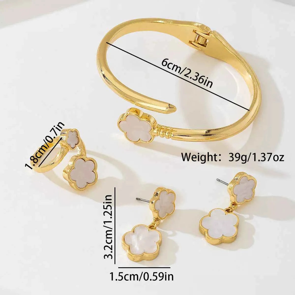 18K Gold-Plated Flower Jewelry Set