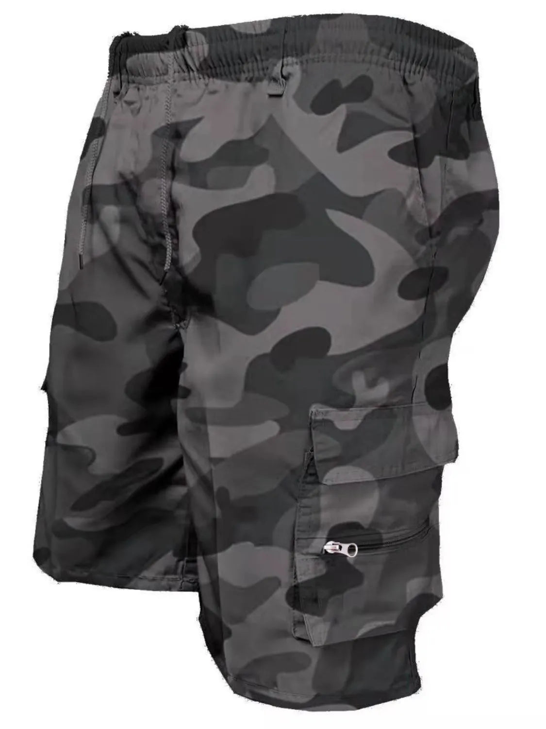 Men's Plus Size Drawstring Shorts with Cargo Pockets.