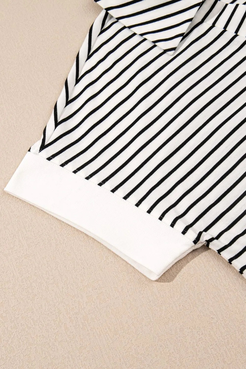 Stripe V Neck Tee and Casual Shorts Set.