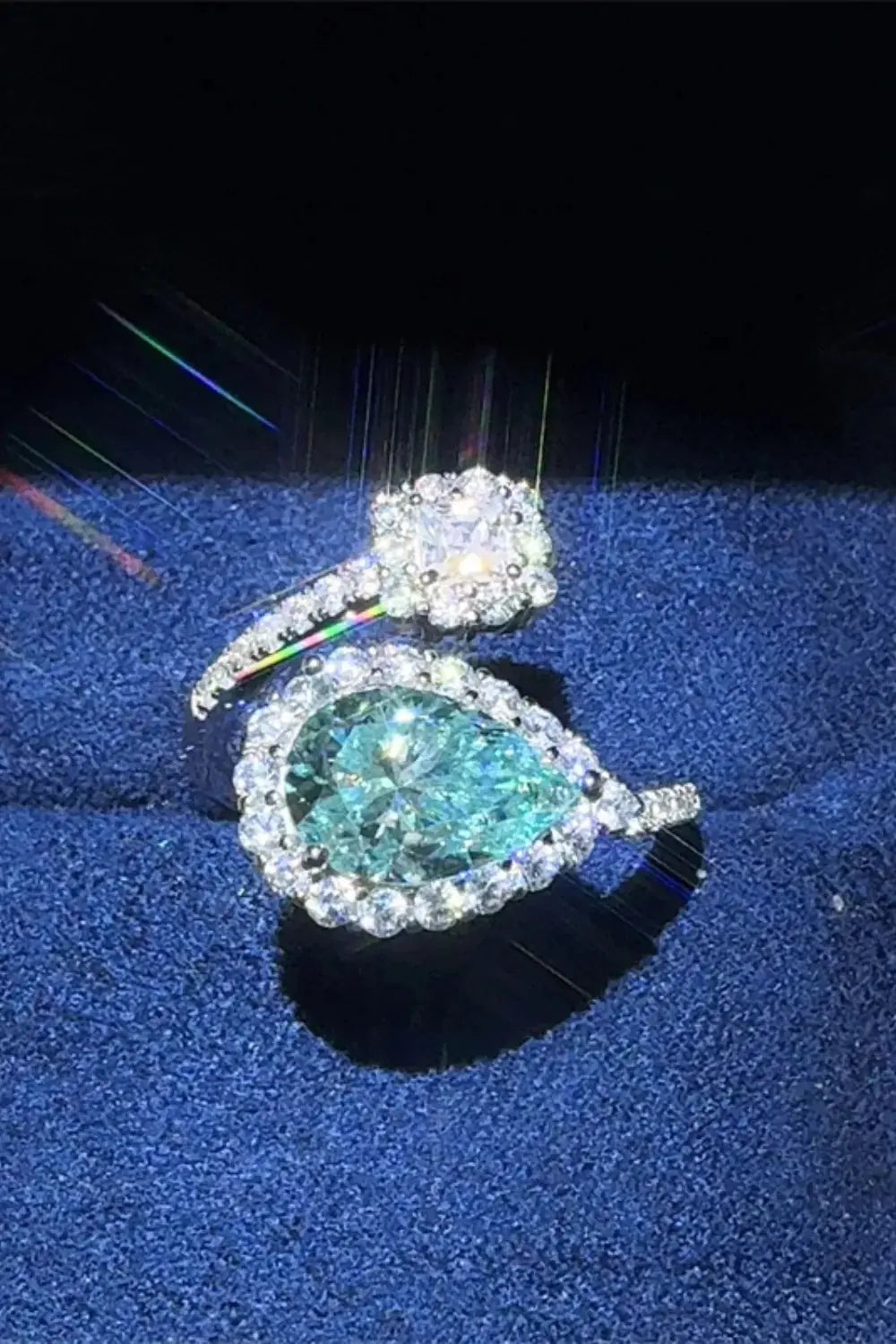 2 Carat Moissanite 925 Sterling Silver Bypass Ring.