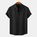 Men's Plus Size Short Sleeve Button-Up Casual Shirt.