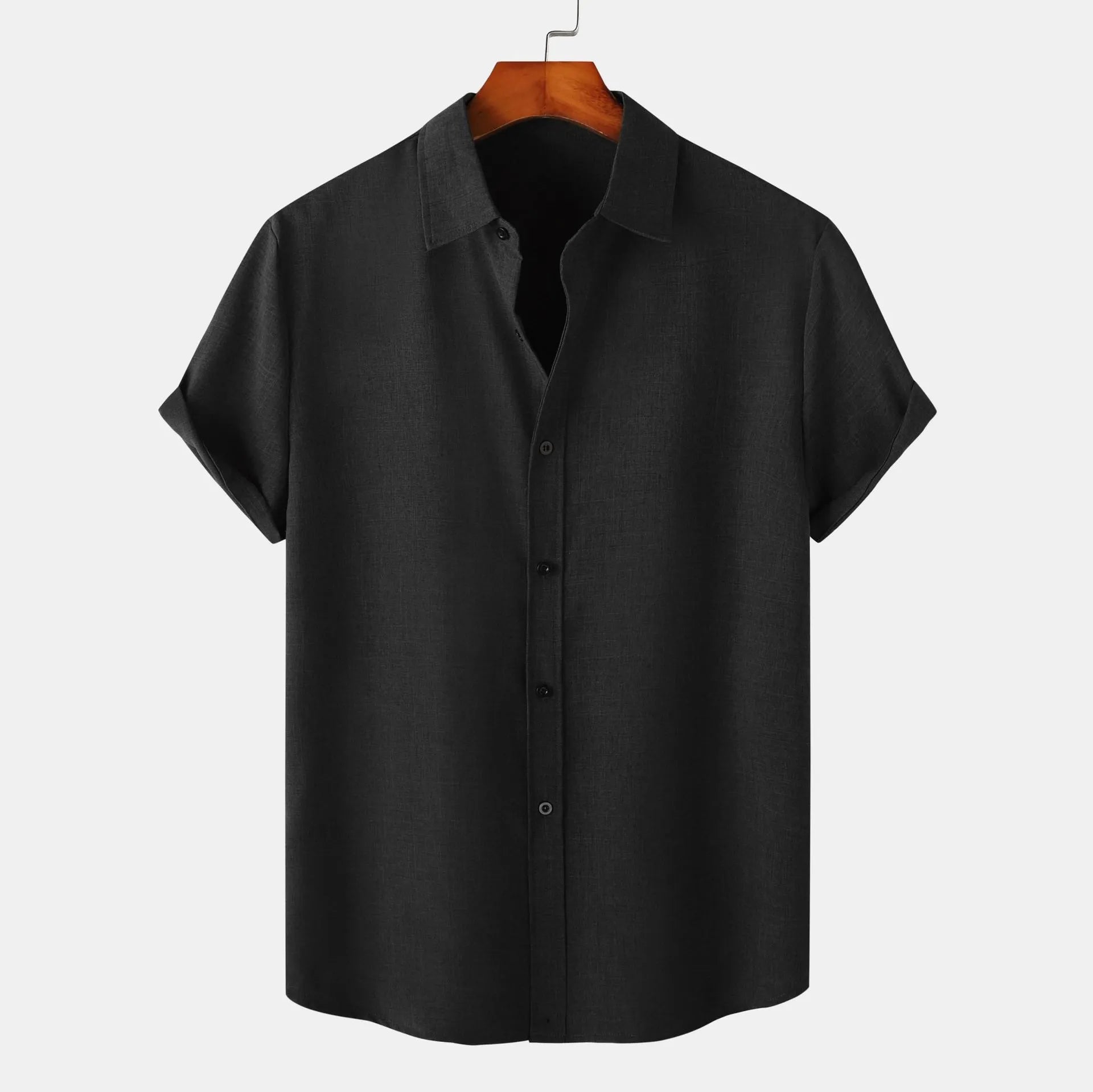 Men's Plus Size Short Sleeve Button-Up Casual Shirt.