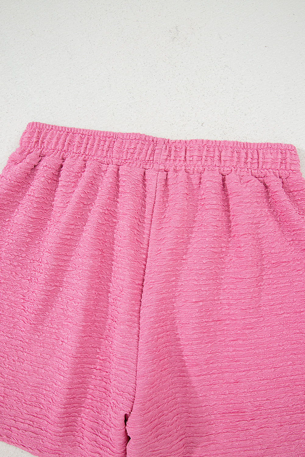 Pink Textured V Neck T Shirt and Shorts Set Dear-Lover Dropshipping