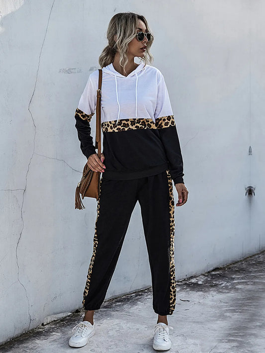 Long Sleeve Hooded Top and Joggers Set - CHIC TB