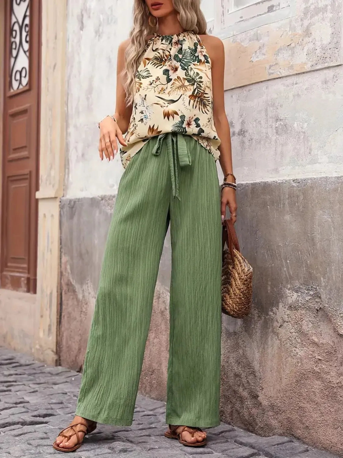 Tank Top and Wide Leg Pants Set - CHIC TB