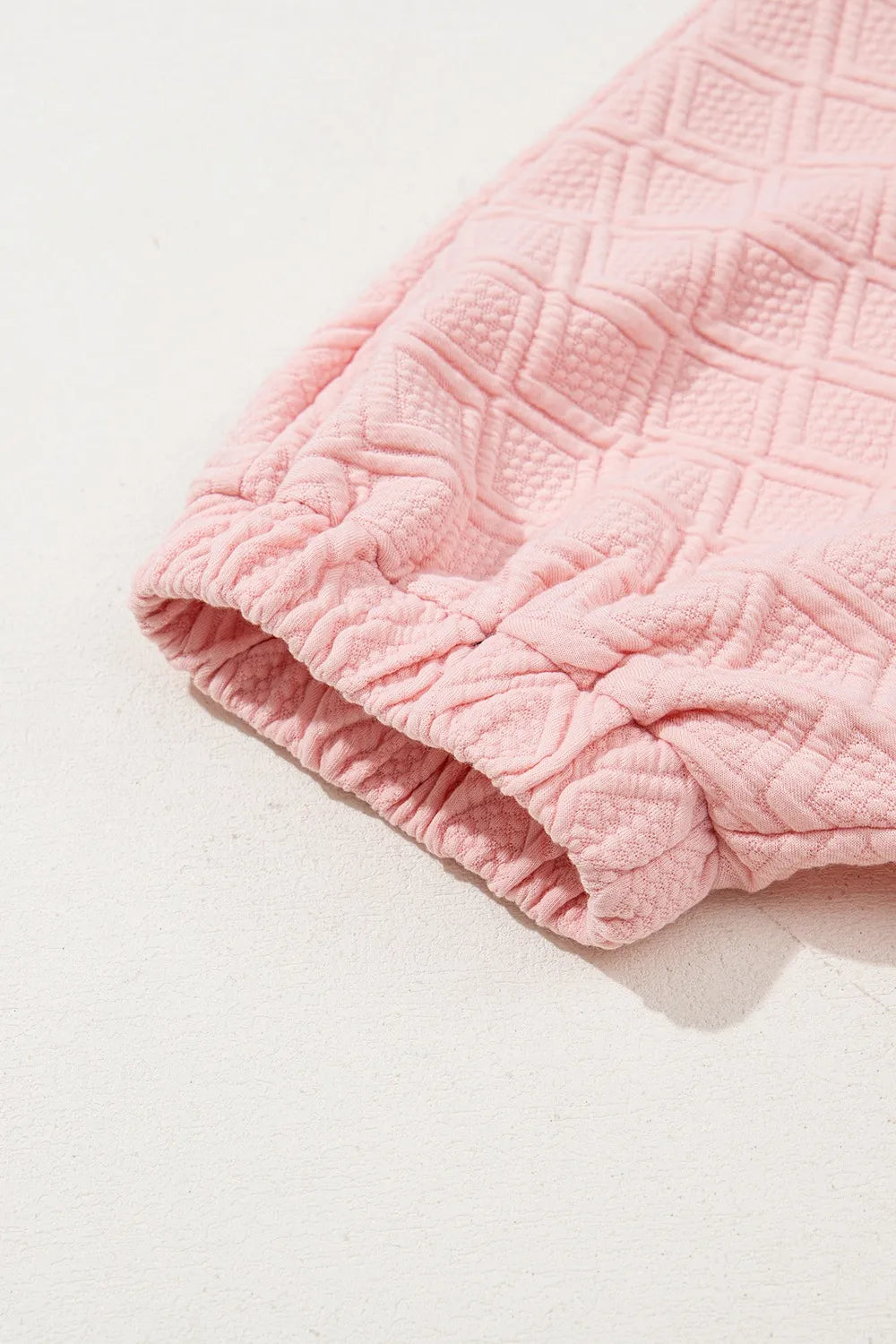 Contrast Striped Collar Patchwork Textured Half Sleeve Blouse.