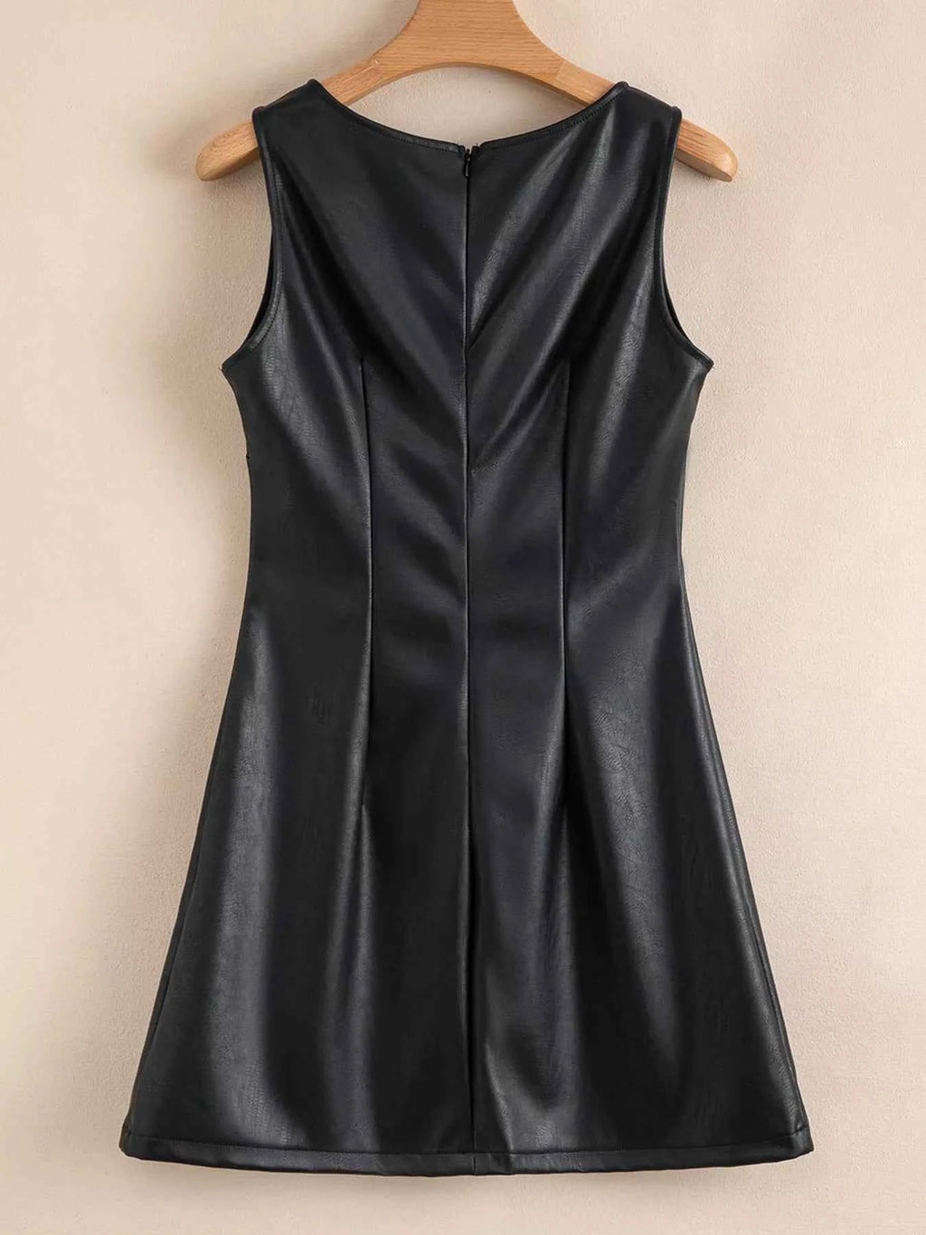 Vegan Leather Sleeveless Mini Dress