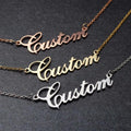 Atoztide Customized Fashion Stainless Steel Name Necklace Personalized Letter Gold Choker Necklace Pendant Nameplate Gift
