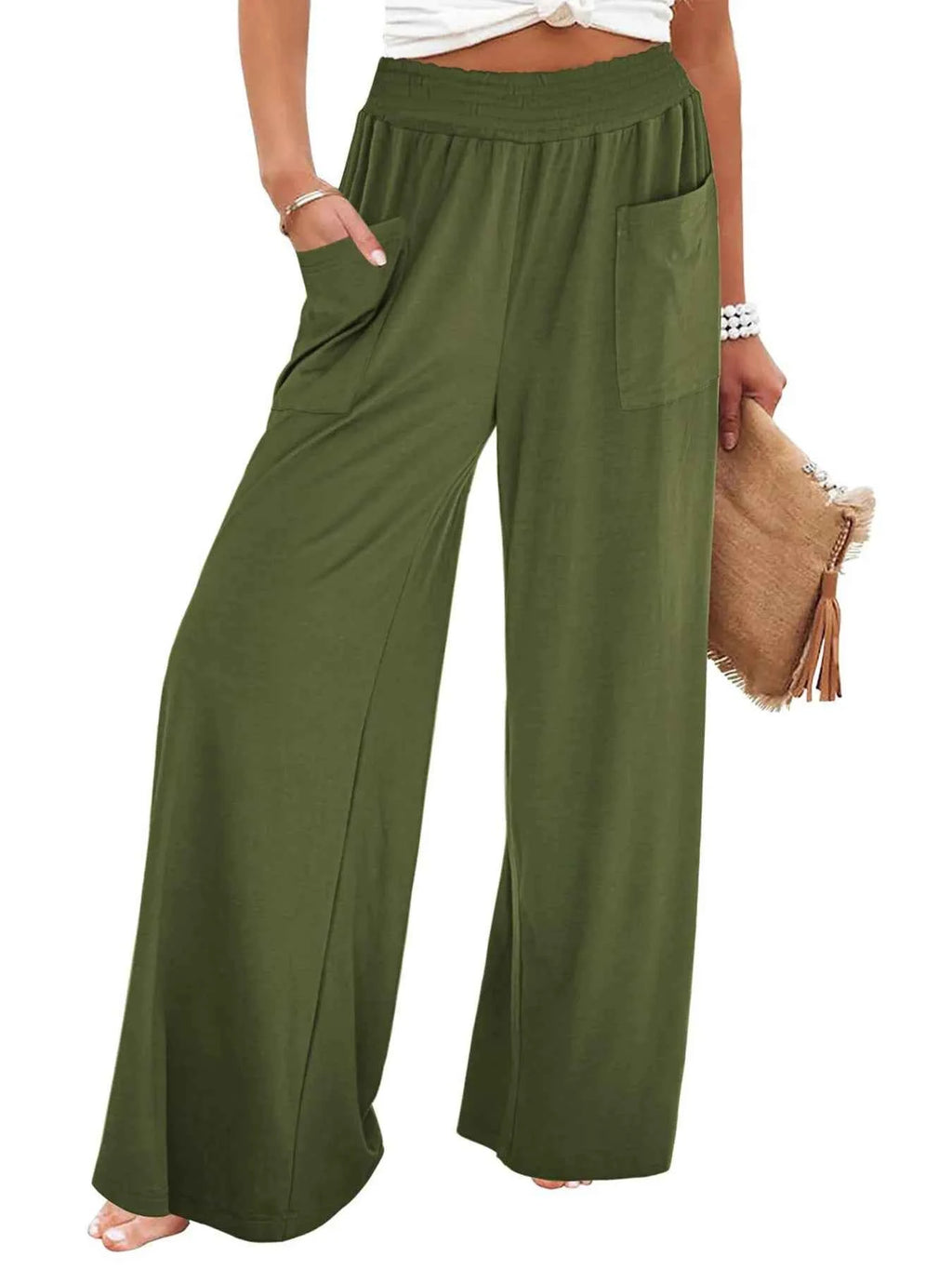 High-Waisted Wide Leg Pants with Pockets.